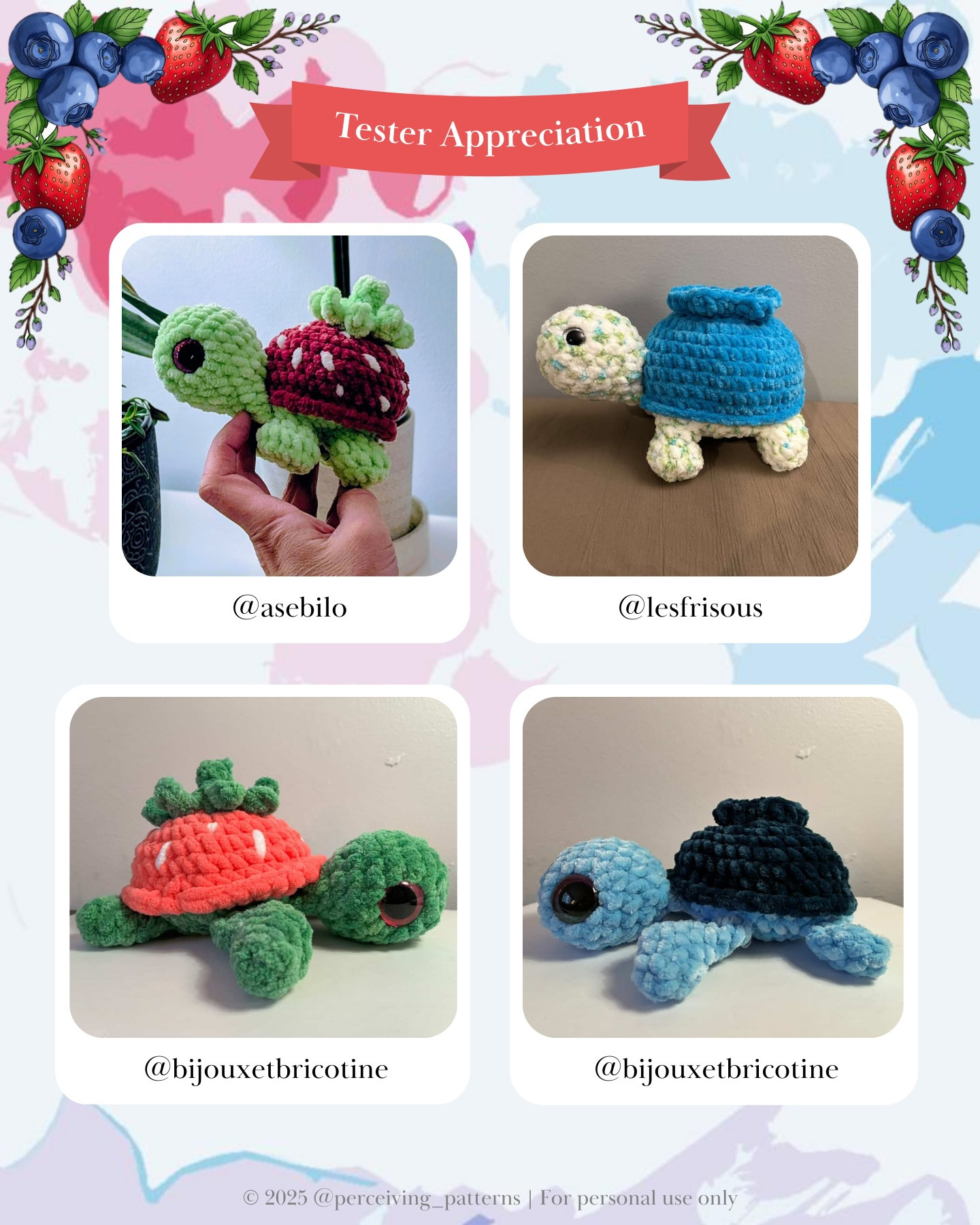 Colorful Berry Turtle Crochet Patterns for Fun Crafting