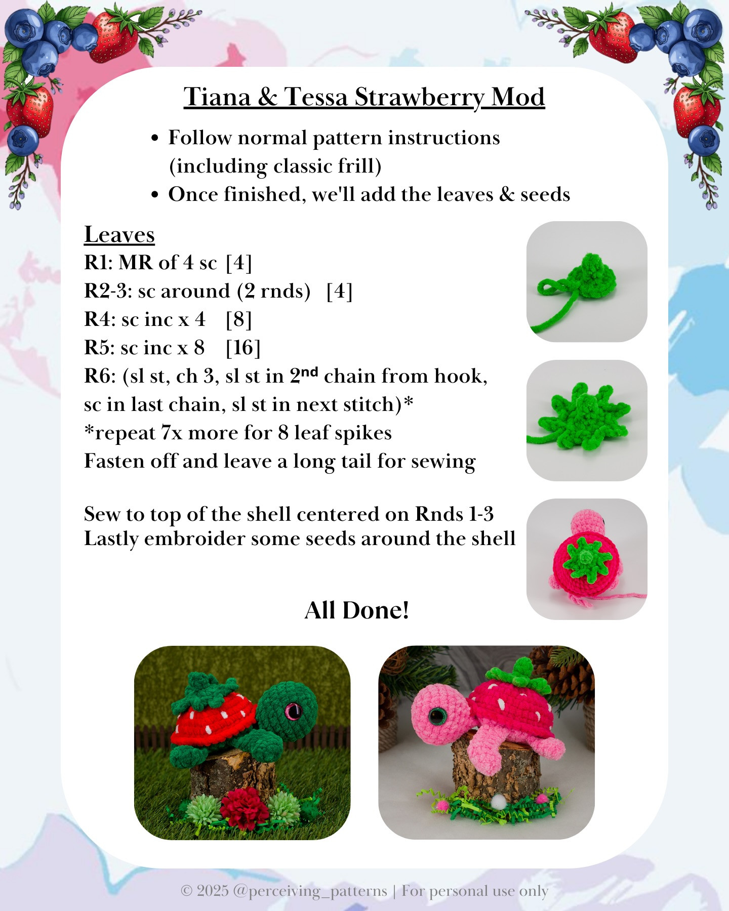 Colorful Berry Turtle Crochet Patterns for Fun Crafting