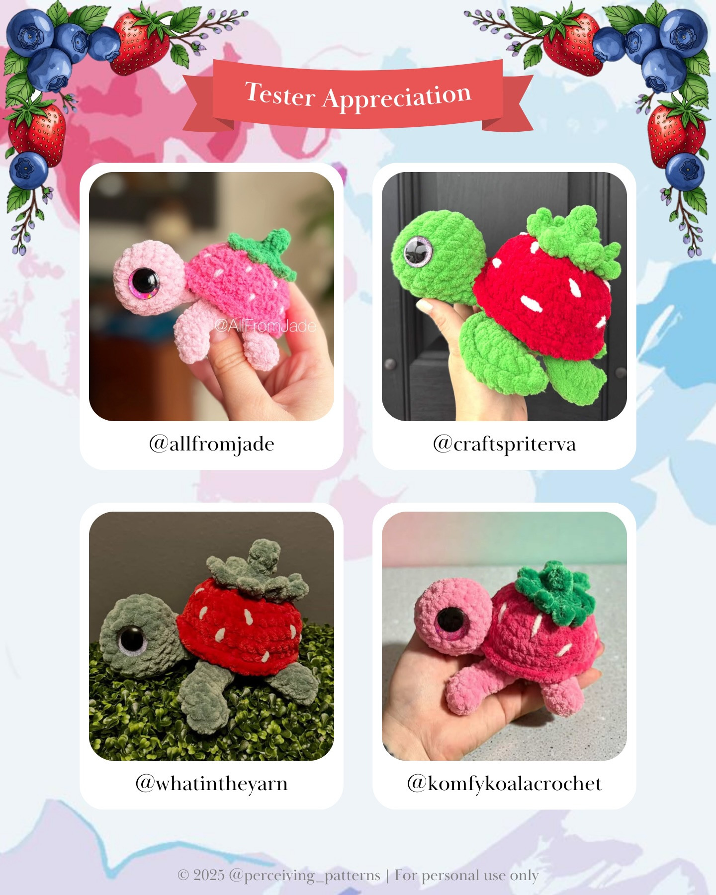 Colorful Berry Turtle Crochet Patterns for Fun Crafting