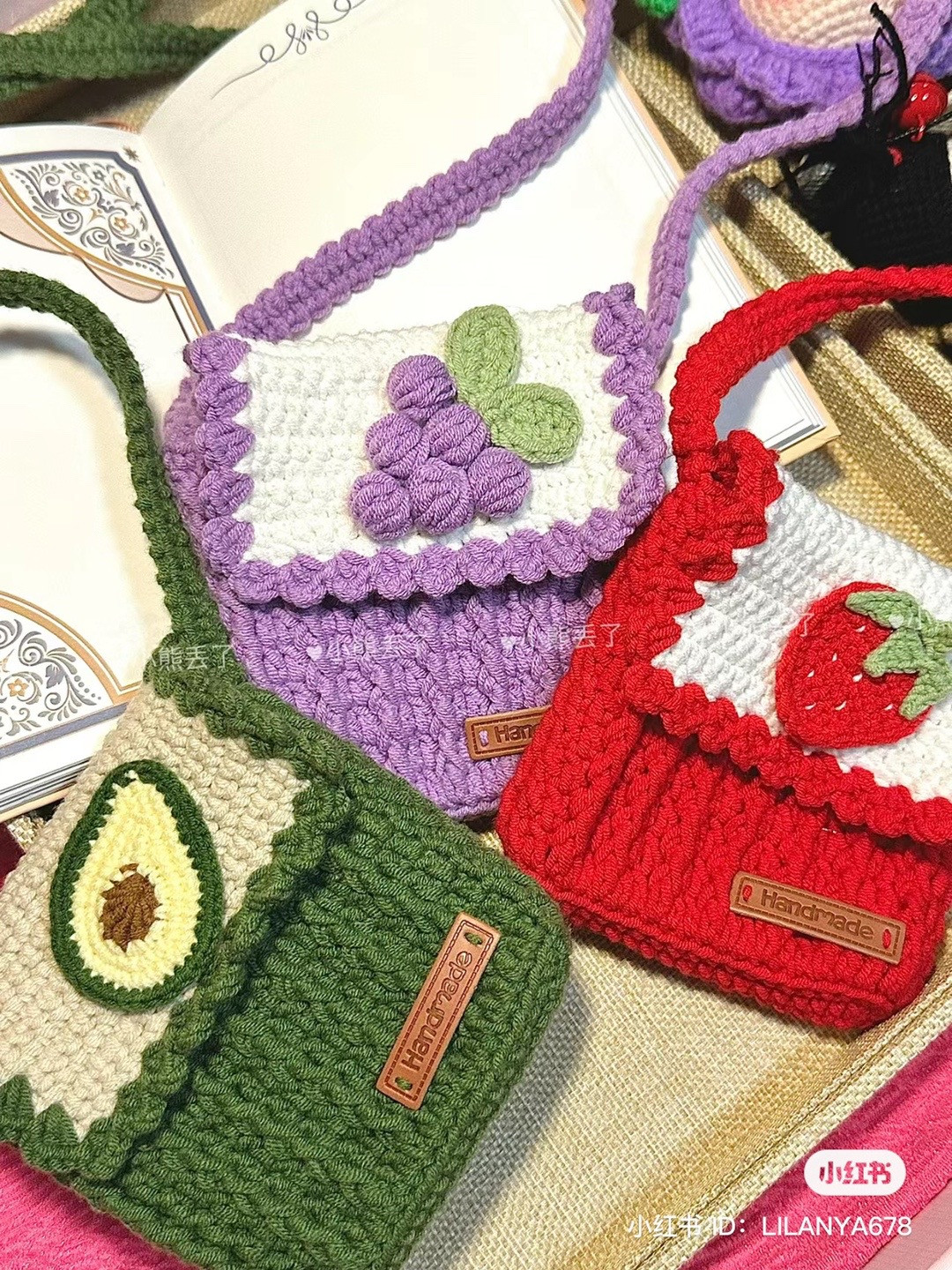 Colorful Crochet Bags with Fruit Designs for Handmade Lovers