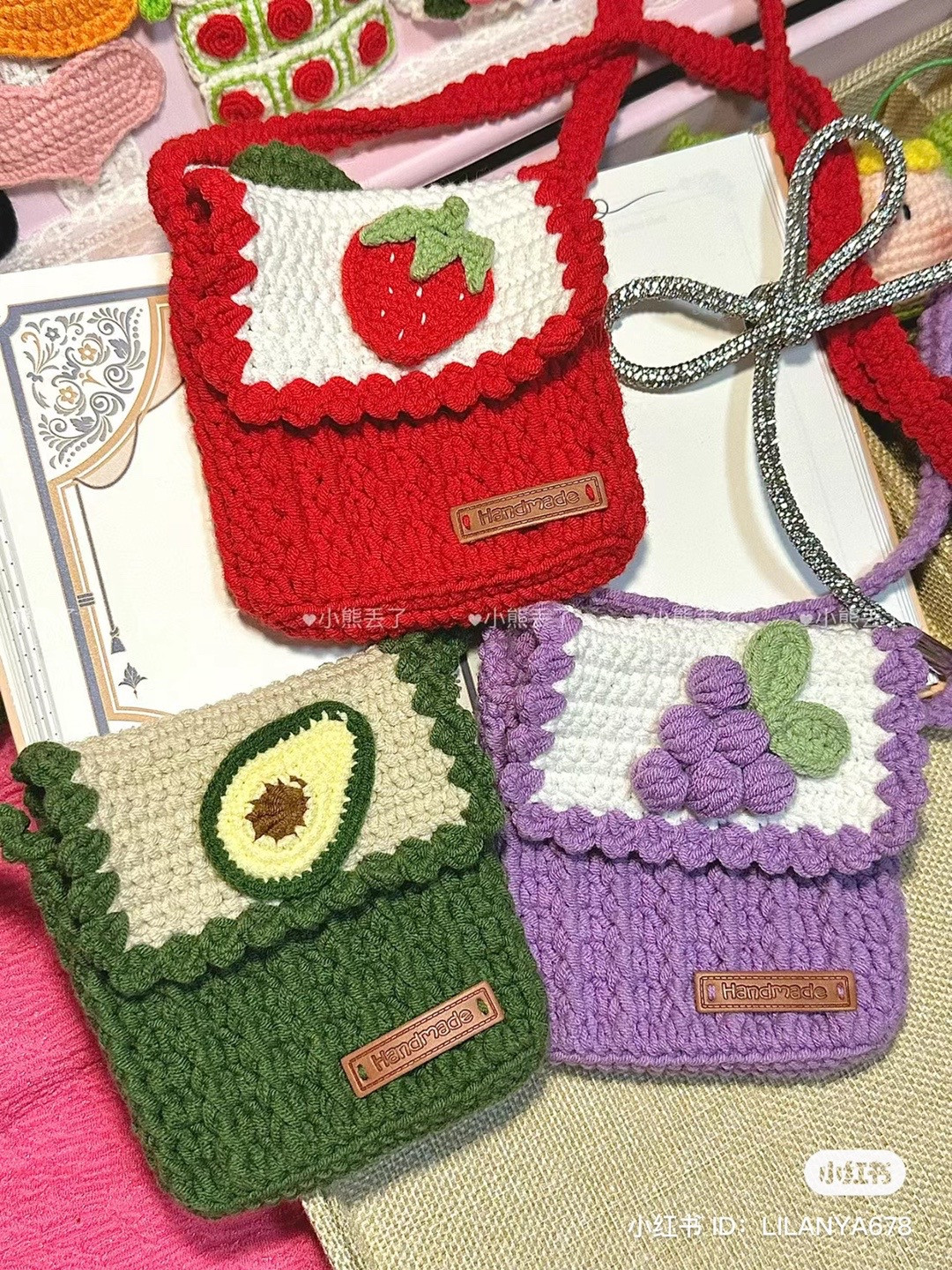 Colorful Crochet Bags with Fruit Designs for Handmade Lovers