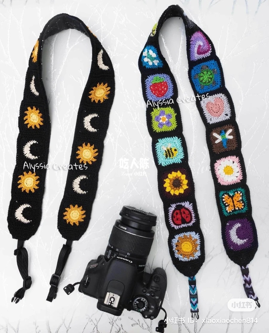 Colorful Crochet Camera Straps with Creative Patterns