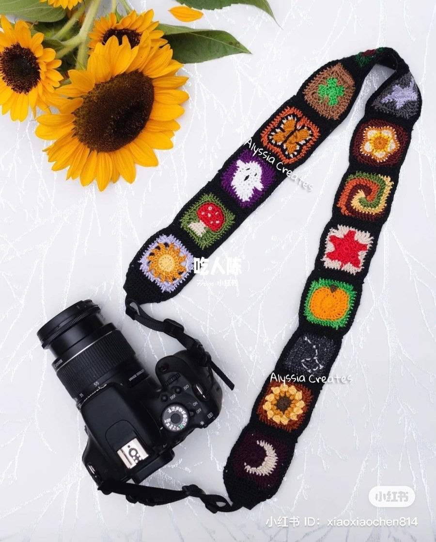 Colorful Crochet Camera Straps with Creative Patterns