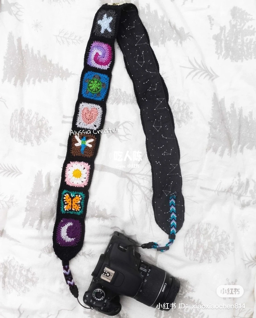 Colorful Crochet Camera Straps with Creative Patterns