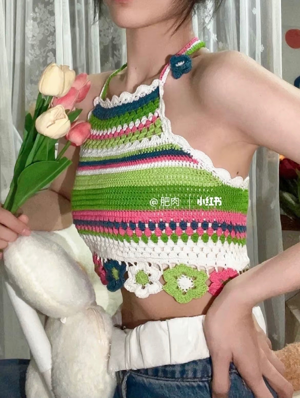 Colorful Crochet Halter Top: Perfect for Summer Outfits