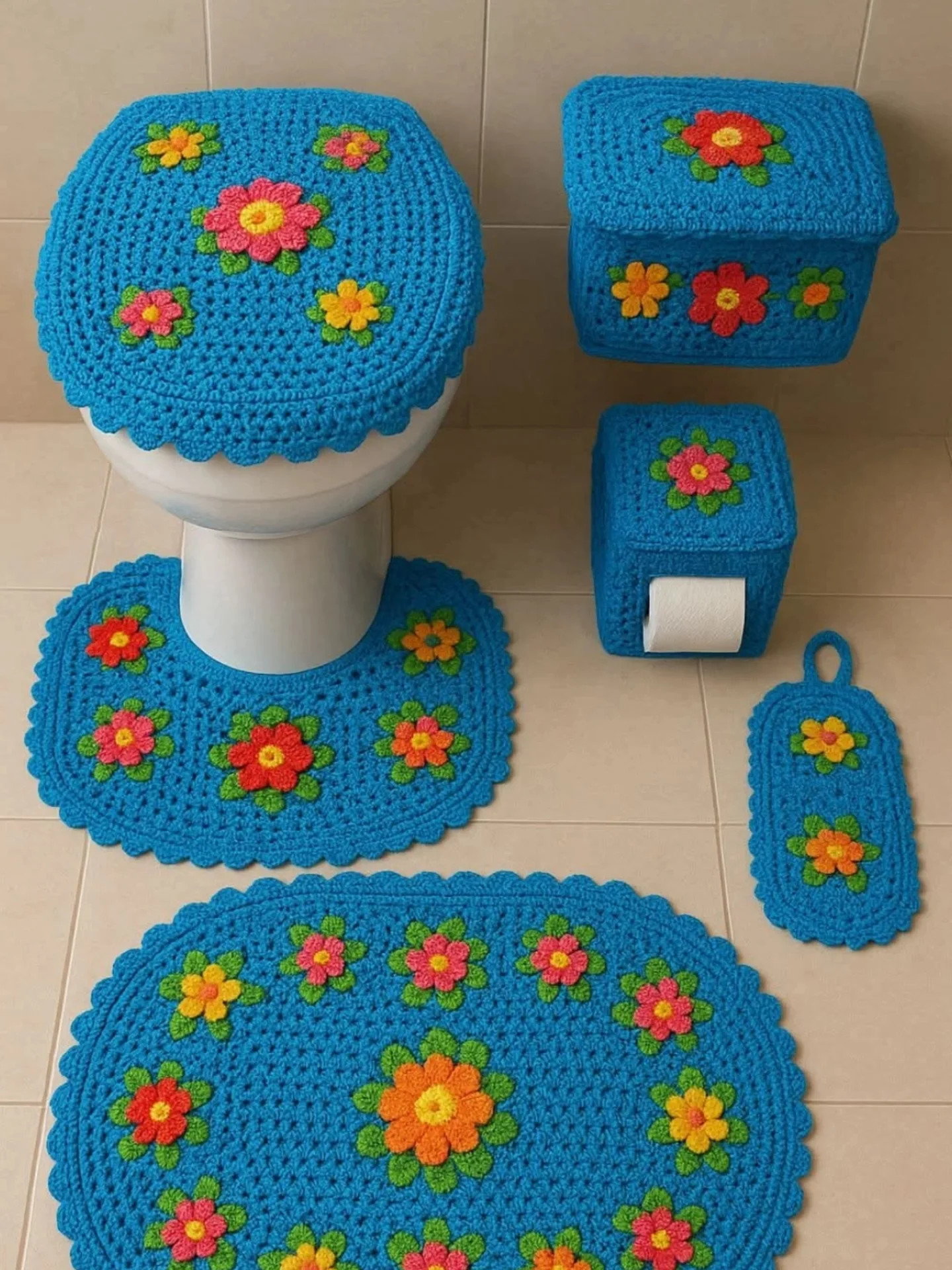 Colorful Crochet Pattern Chart with Various Stitches