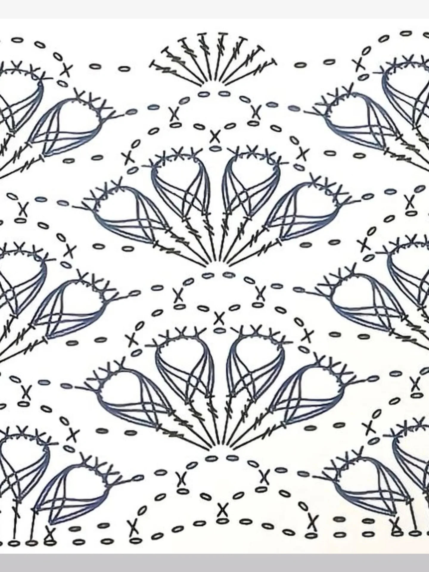 Colorful Crochet Pattern Chart with Various Stitches