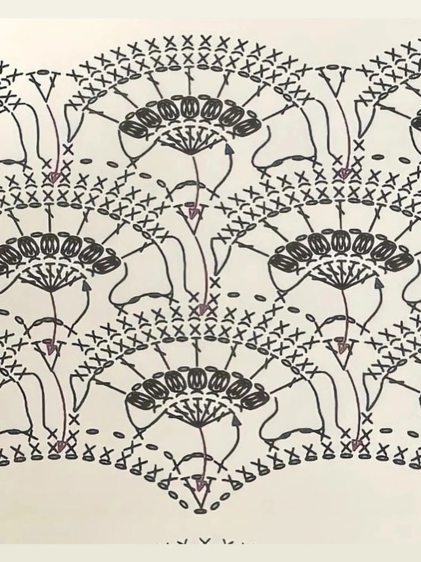 Colorful Crochet Pattern Chart with Various Stitches