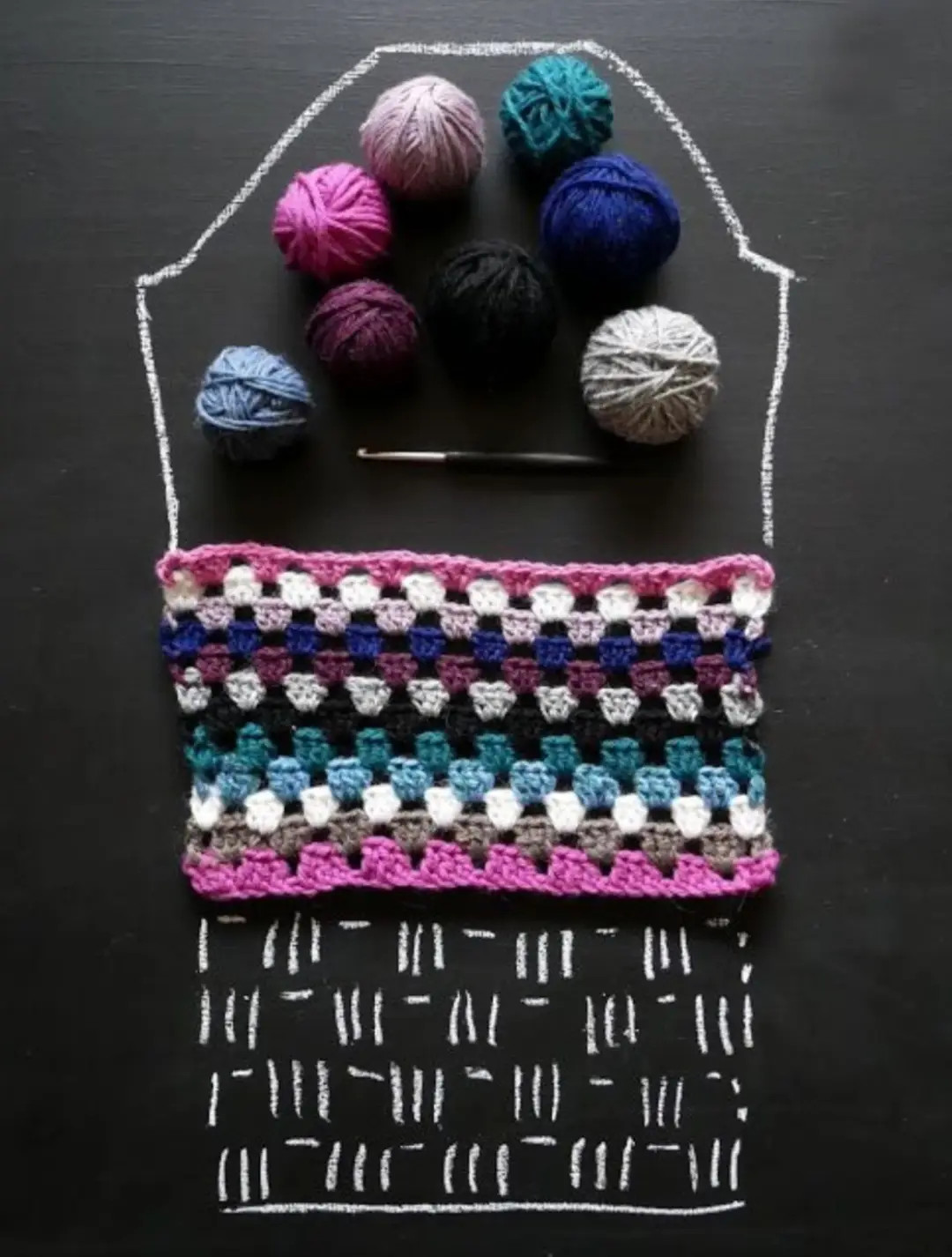 Colorful Crochet Square Pattern with Step-by-Step Instructions