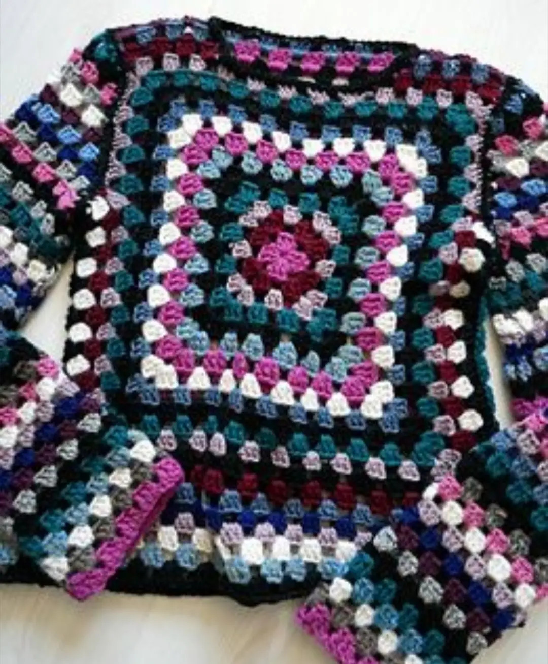Colorful Crochet Square Pattern with Step-by-Step Instructions