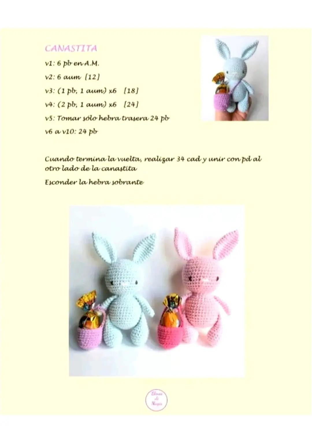 Conejitos de Pascua con Canastitas de Dulces