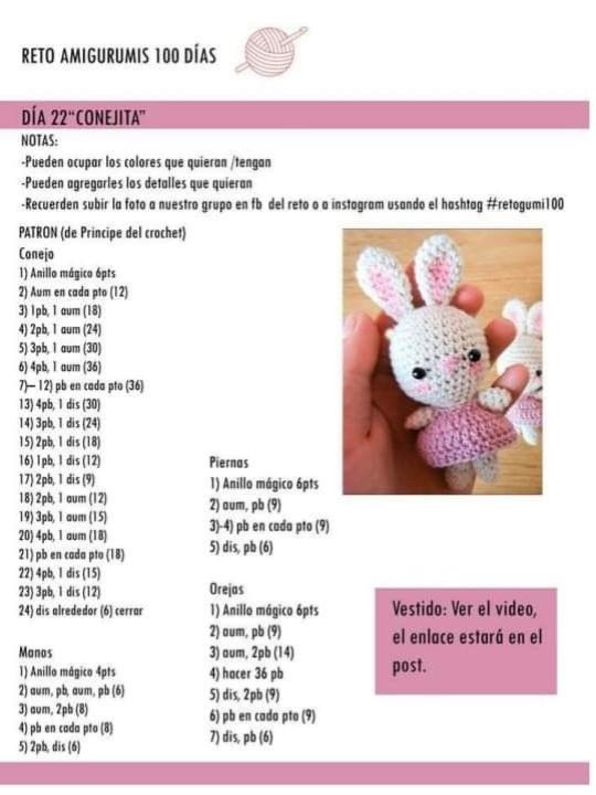 Conejo Molang: Patrón de Amigurumi para 100 Días de Desafío