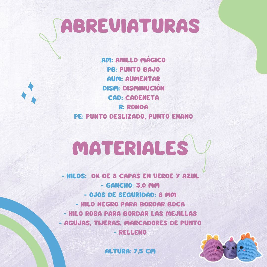 Crea adorables dinosaurios amigurumi con este patrón gratuito