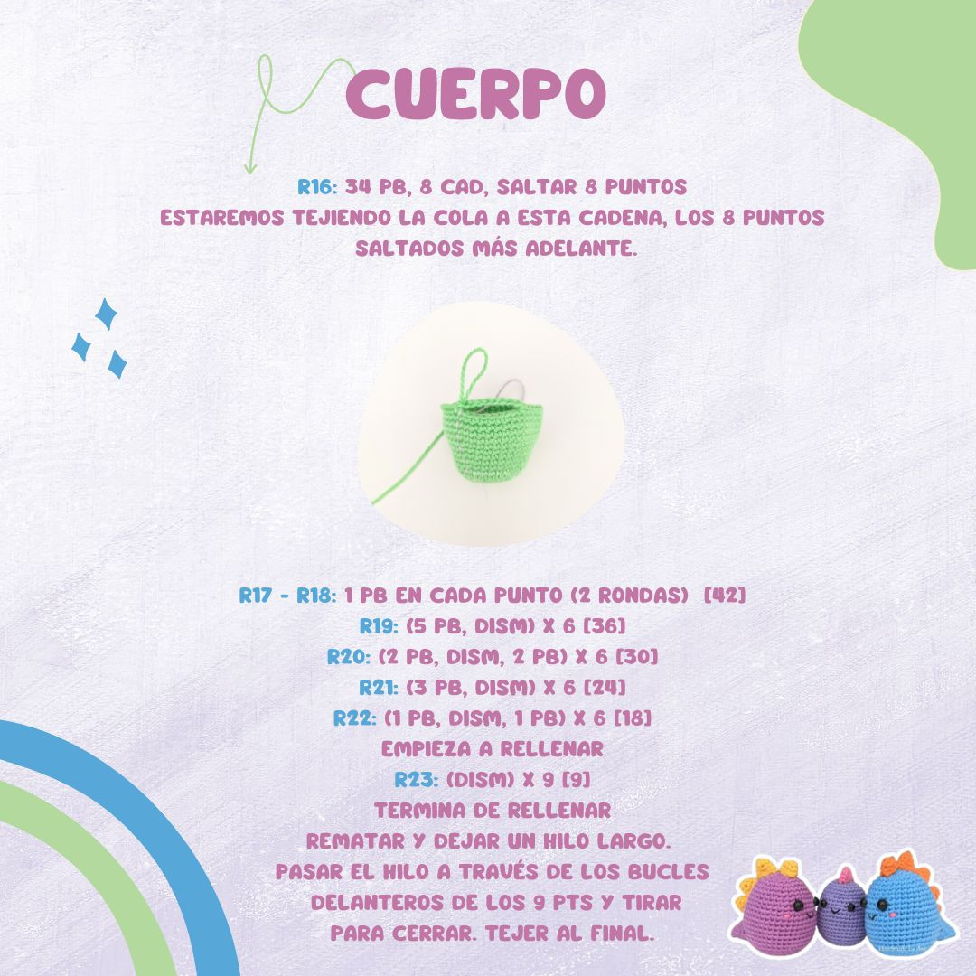 Crea adorables dinosaurios amigurumi con este patrón gratuito