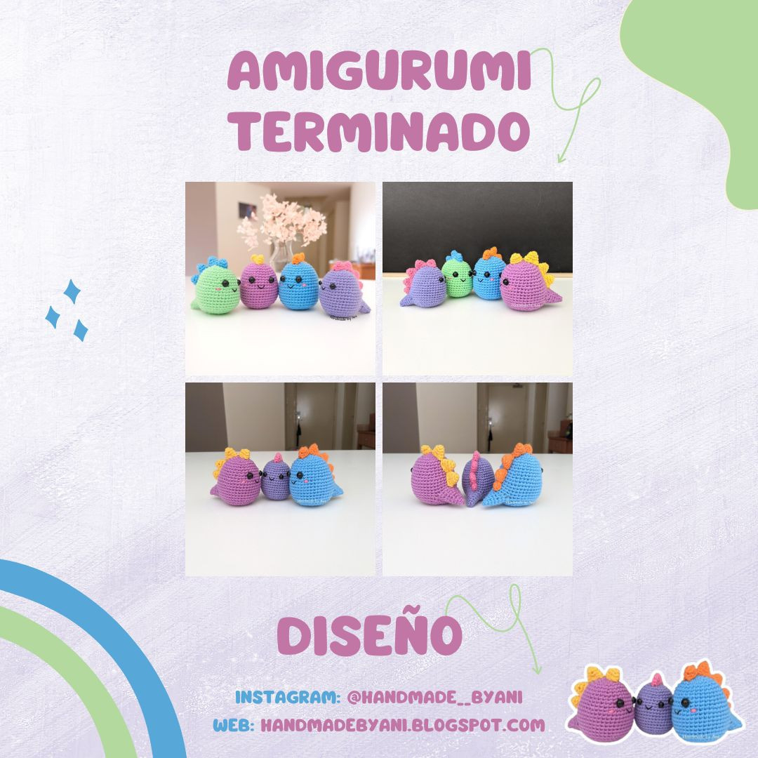 Crea adorables dinosaurios amigurumi con este patrón gratuito