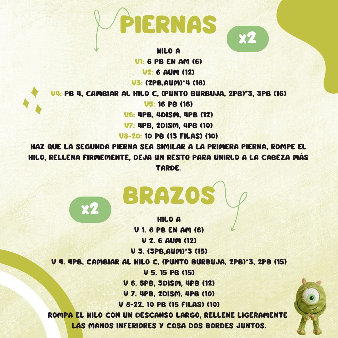 Crea tu propio Mike Wazowski Amigurumi con este patrón gratis