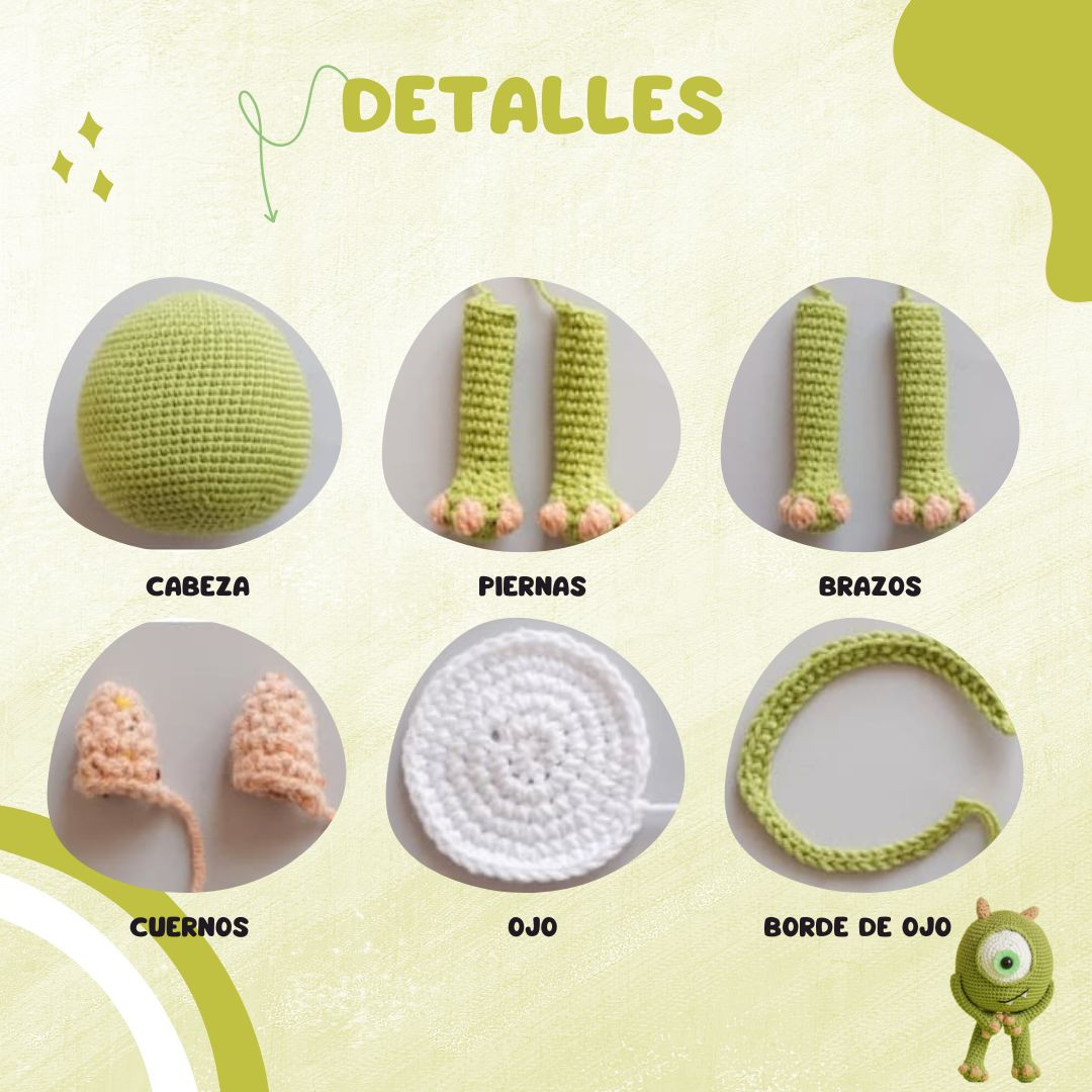 Crea tu propio Mike Wazowski Amigurumi con este patrón gratis