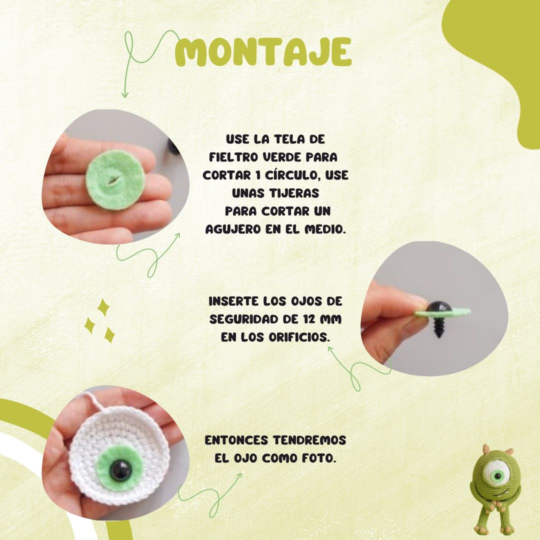 Crea tu propio Mike Wazowski Amigurumi con este patrón gratis