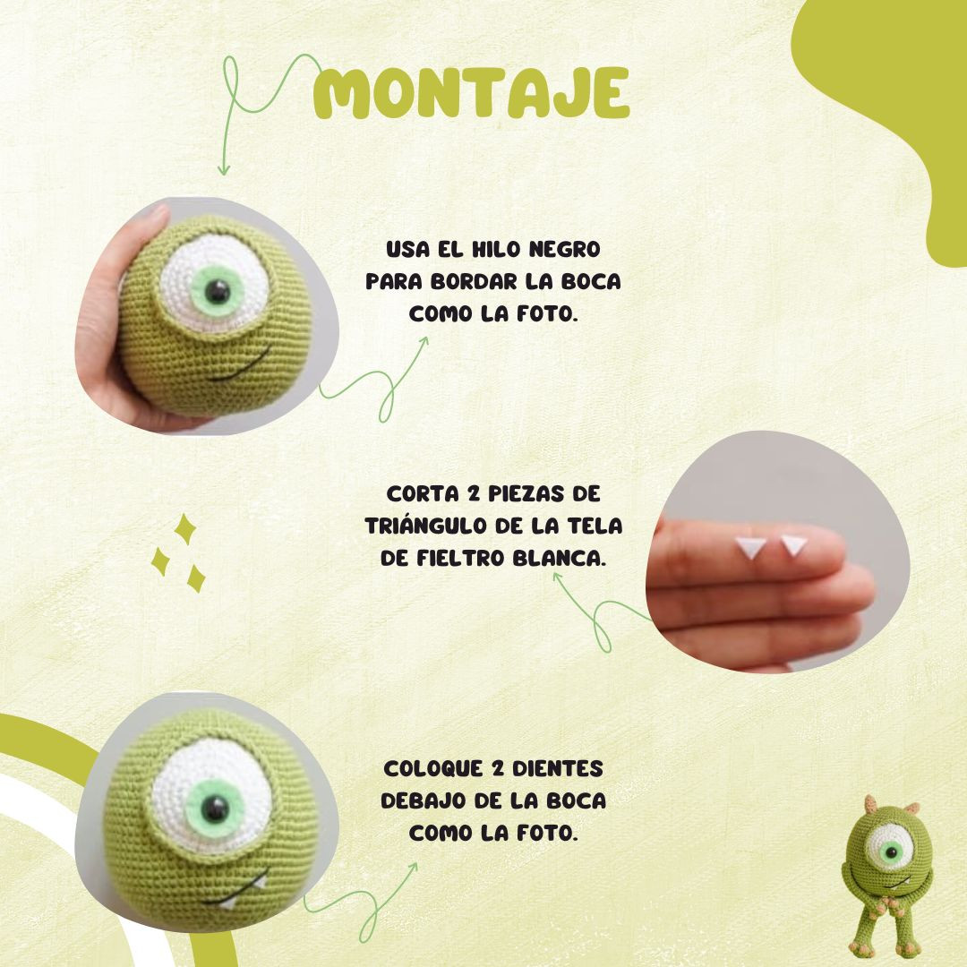 Crea tu propio Mike Wazowski Amigurumi con este patrón gratis