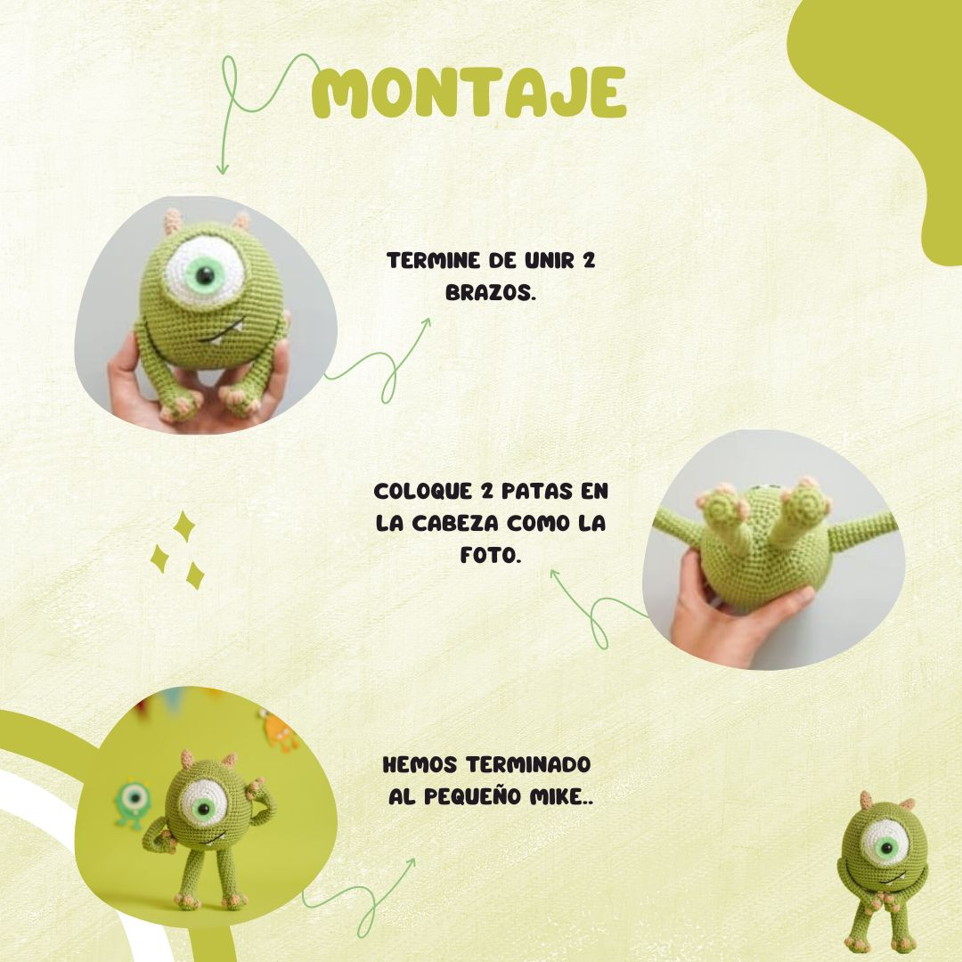 Crea tu propio Mike Wazowski Amigurumi con este patrón gratis