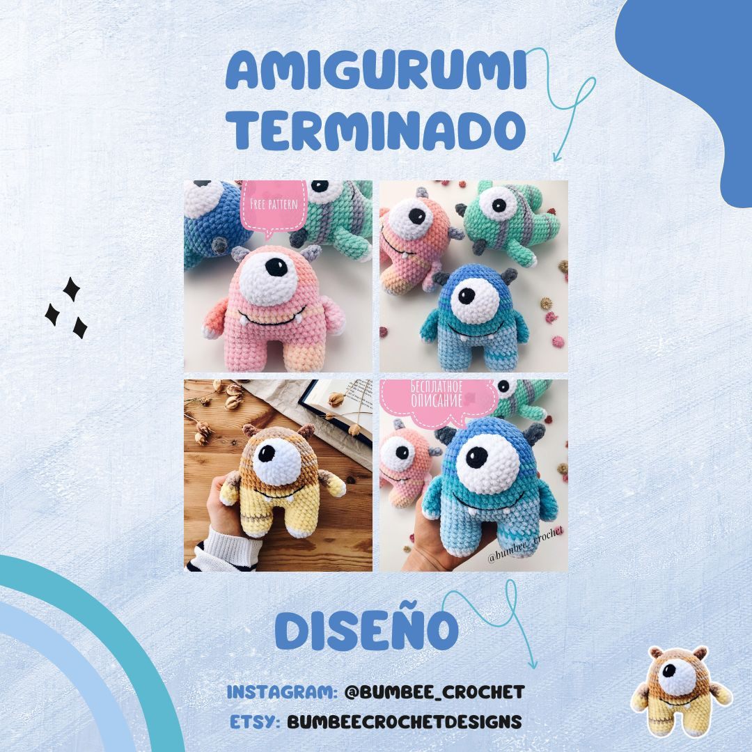 Crea un monstruo amigurumi con este patrón gratuito y fácil