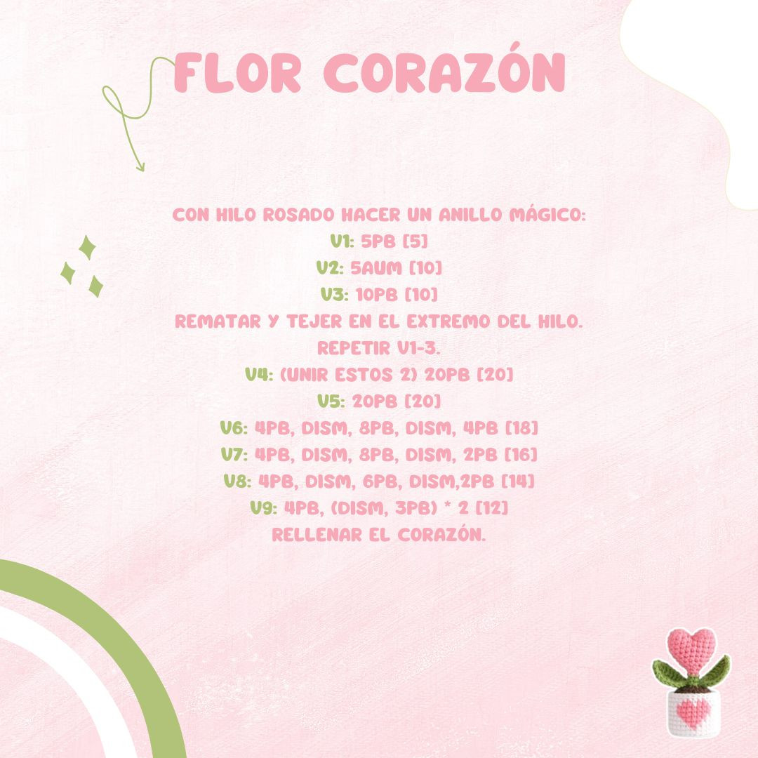 Crea una maceta con corazón a crochet: patrón gratuito