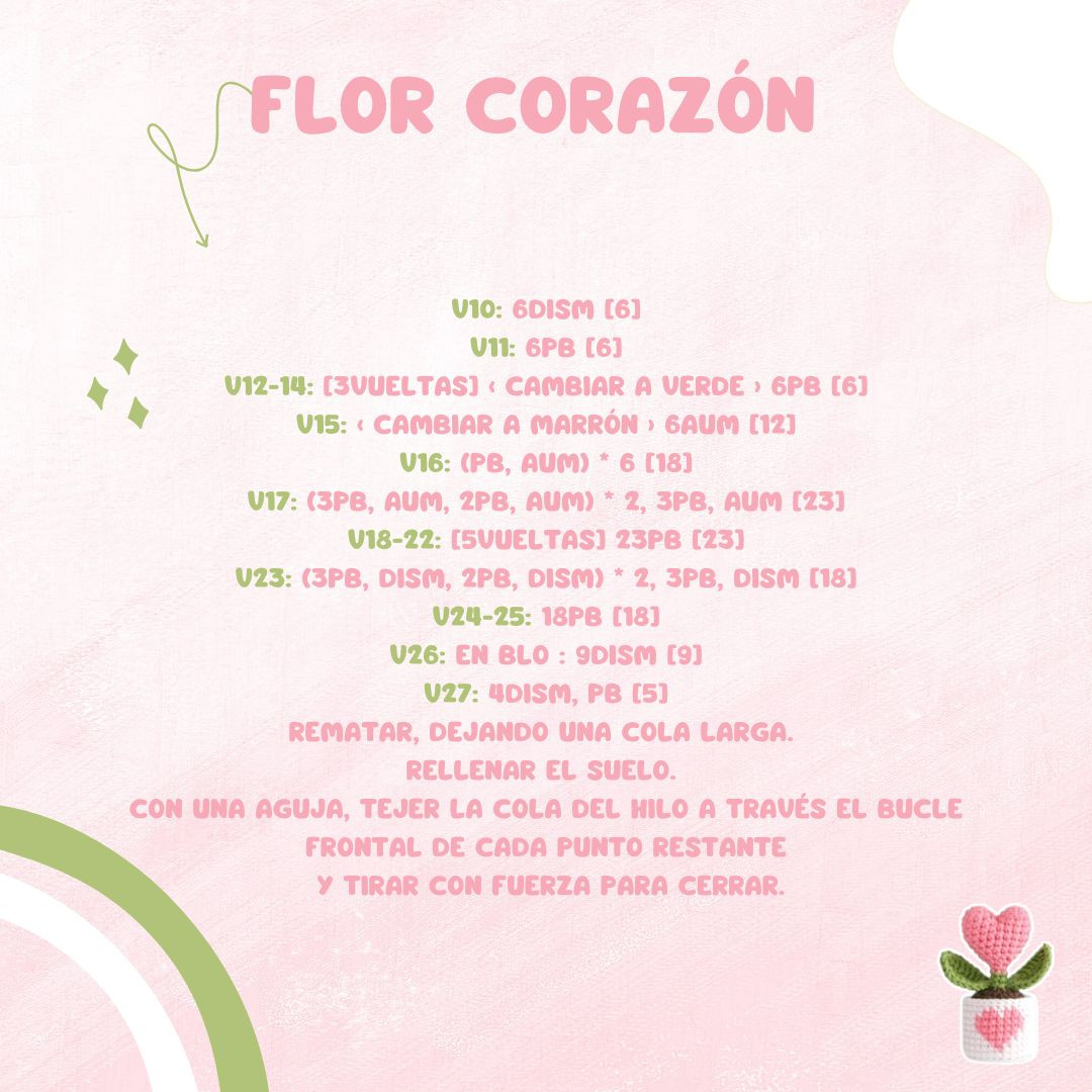 Crea una maceta con corazón a crochet: patrón gratuito