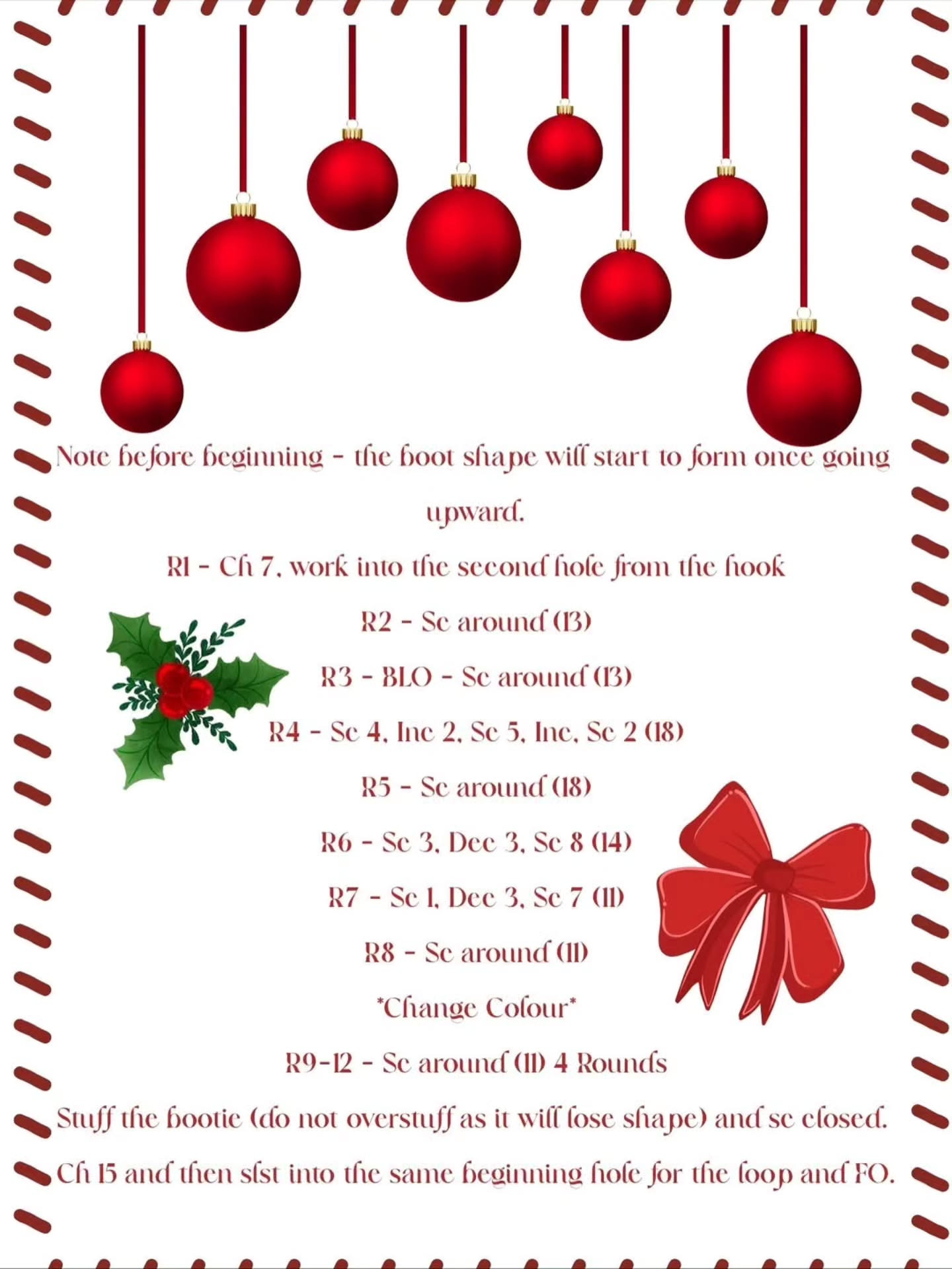 Create Festive Christmas Bootie Ornaments with This Crochet Pattern