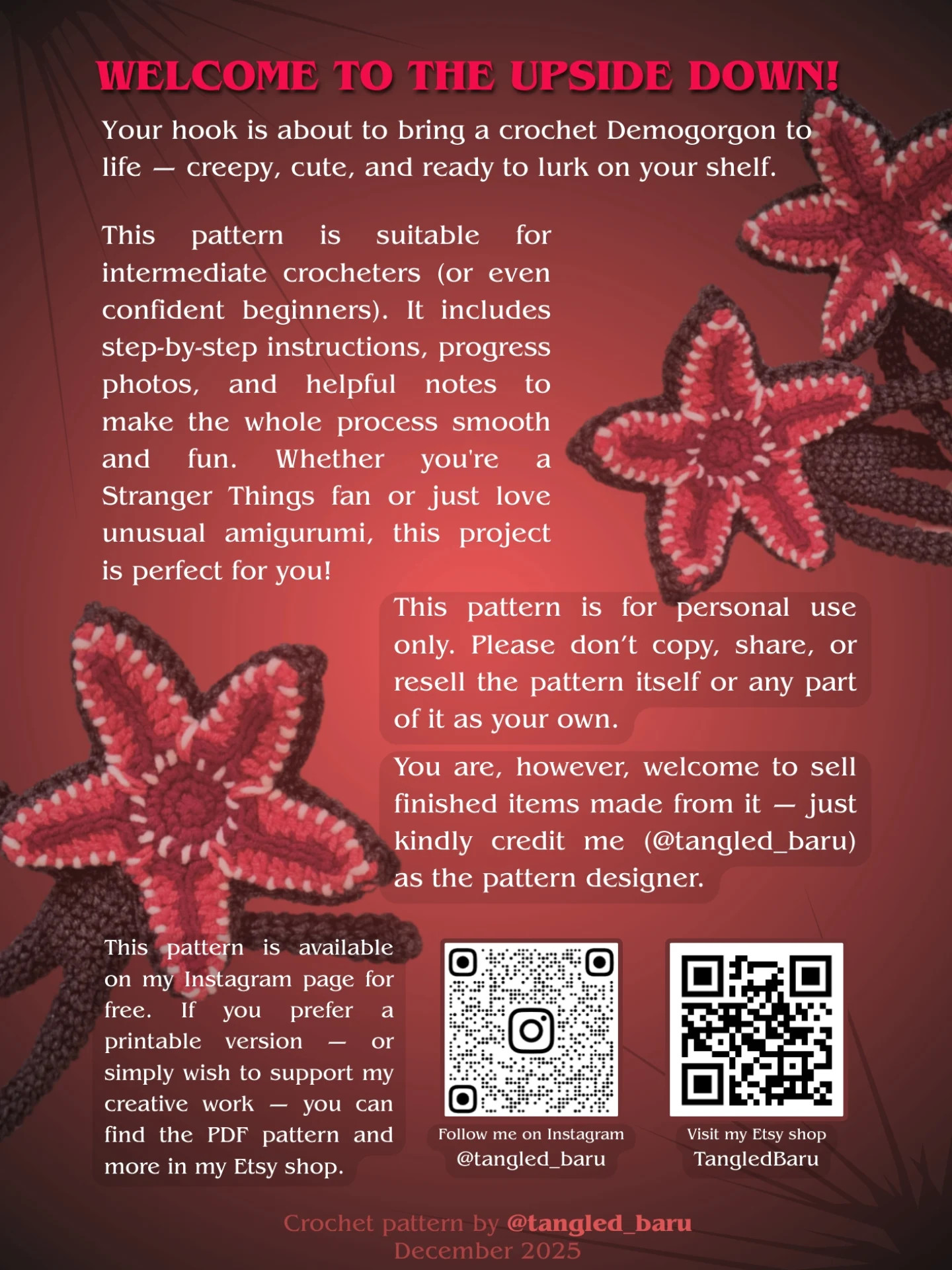 Create Your Own Demogorgon with Free Crochet Pattern