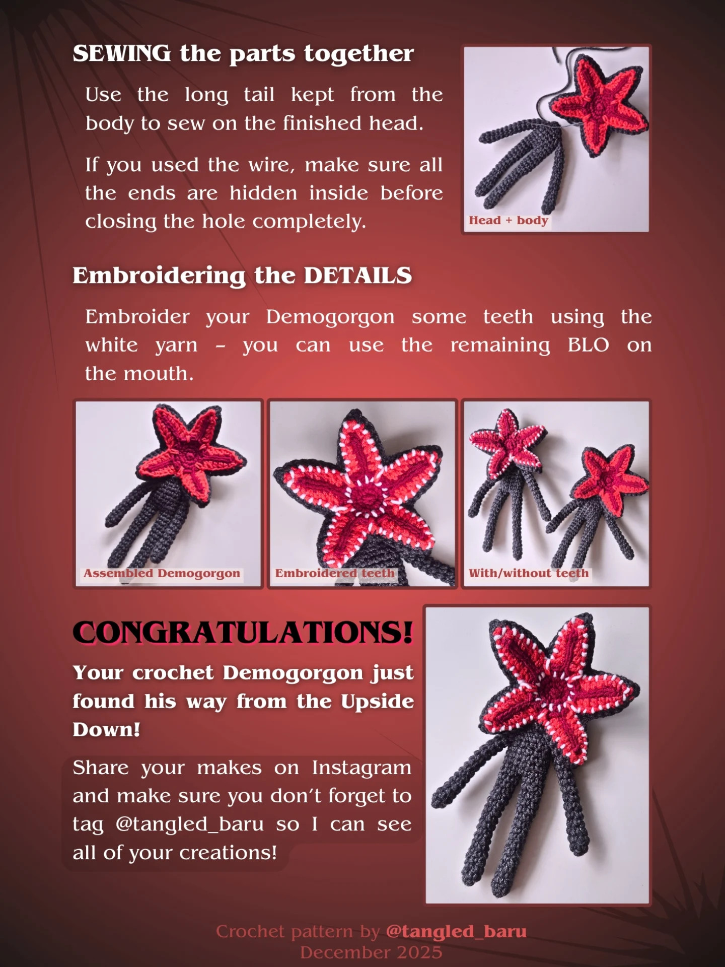 Create Your Own Demogorgon with Free Crochet Pattern