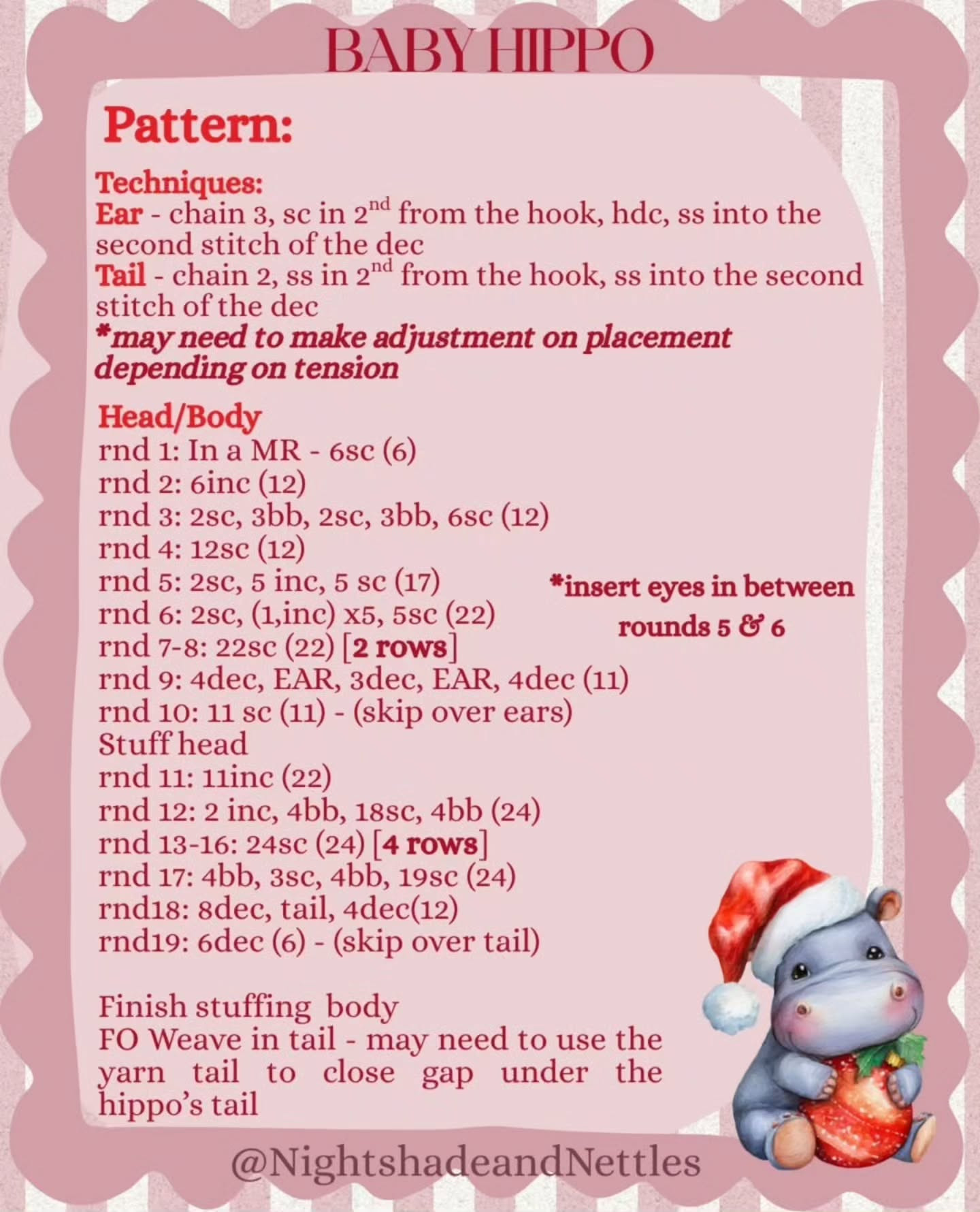 Crochet a Cute Baby Hippo with This Free Pattern