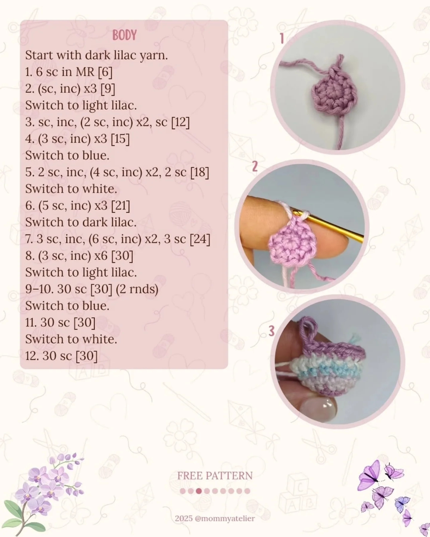 Crochet Amigurumi Butterfly Free Pattern for Beginners