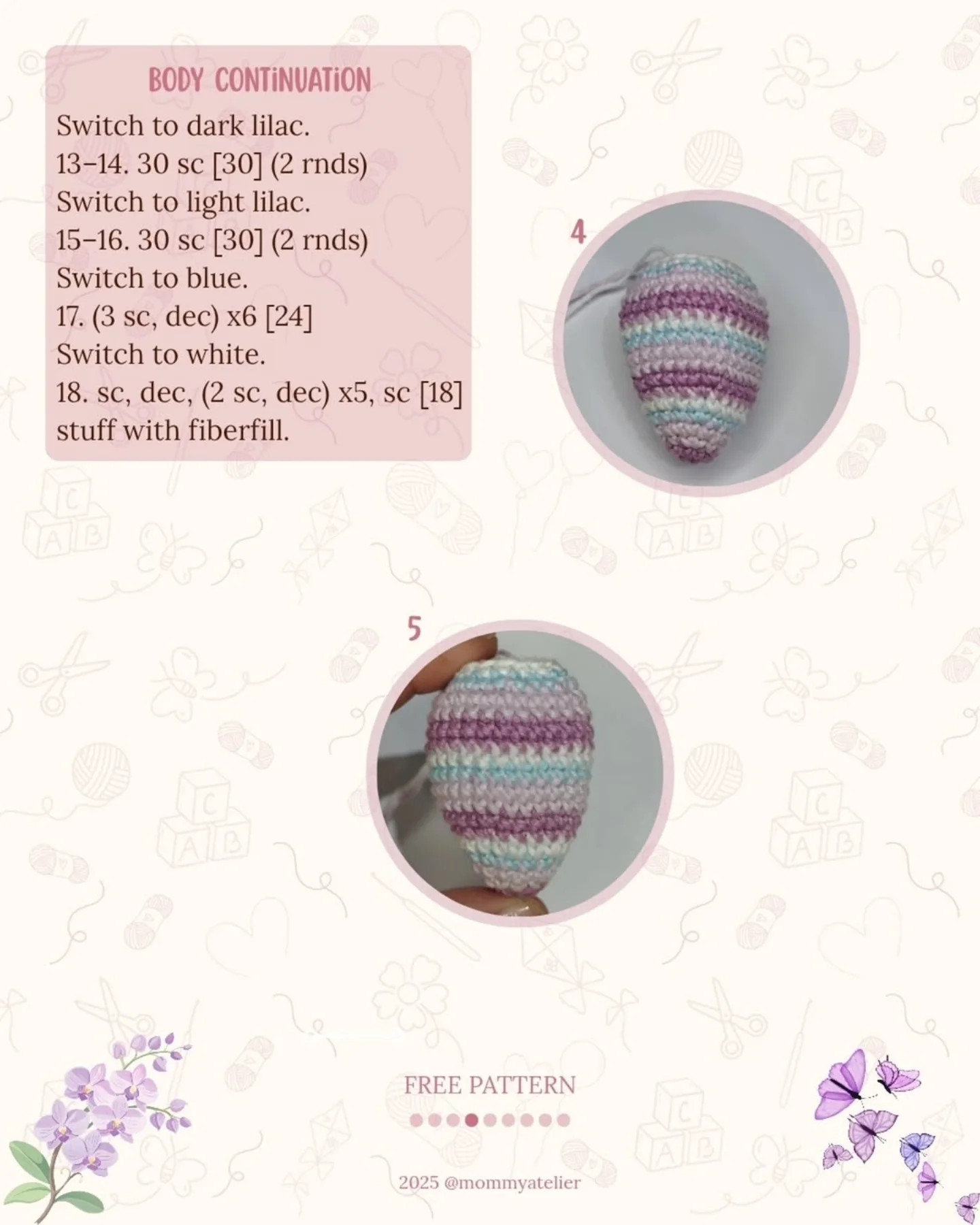 Crochet Amigurumi Butterfly Free Pattern for Beginners