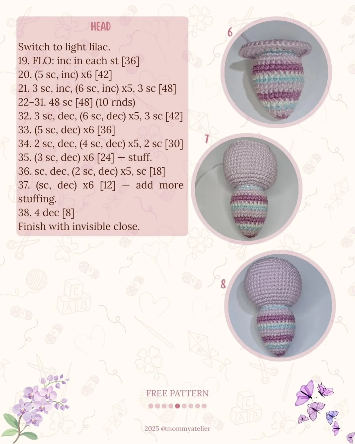 Crochet Amigurumi Butterfly Free Pattern for Beginners