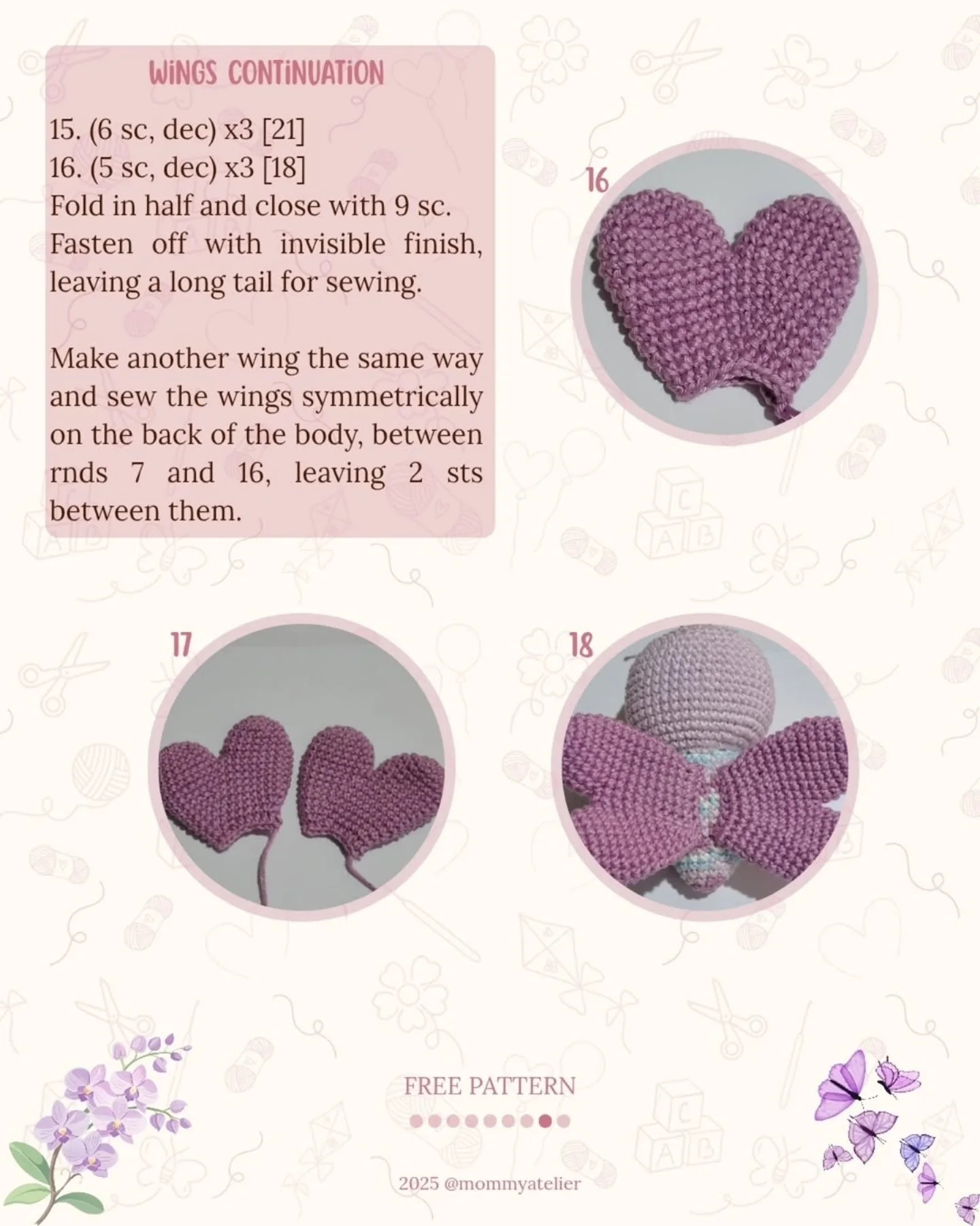 Crochet Amigurumi Butterfly Free Pattern for Beginners