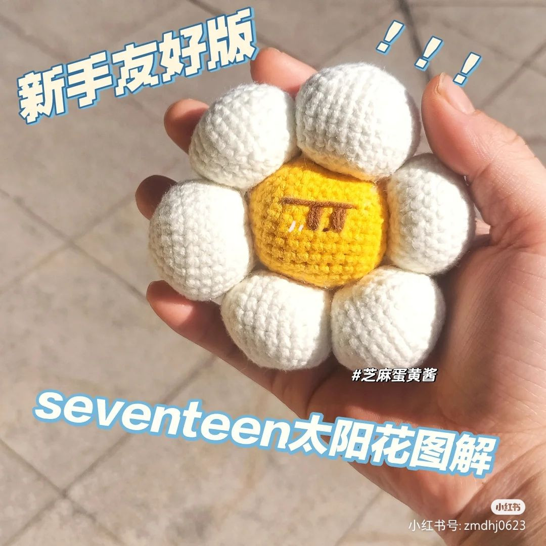 Crochet Angry Flower Pattern with Petals and Yellow Center