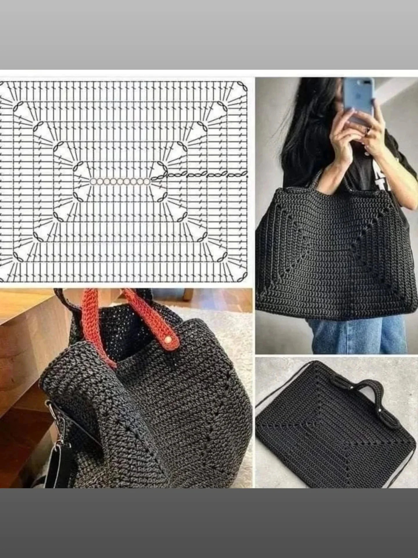 Crochet Bag Pattern with Floral Design