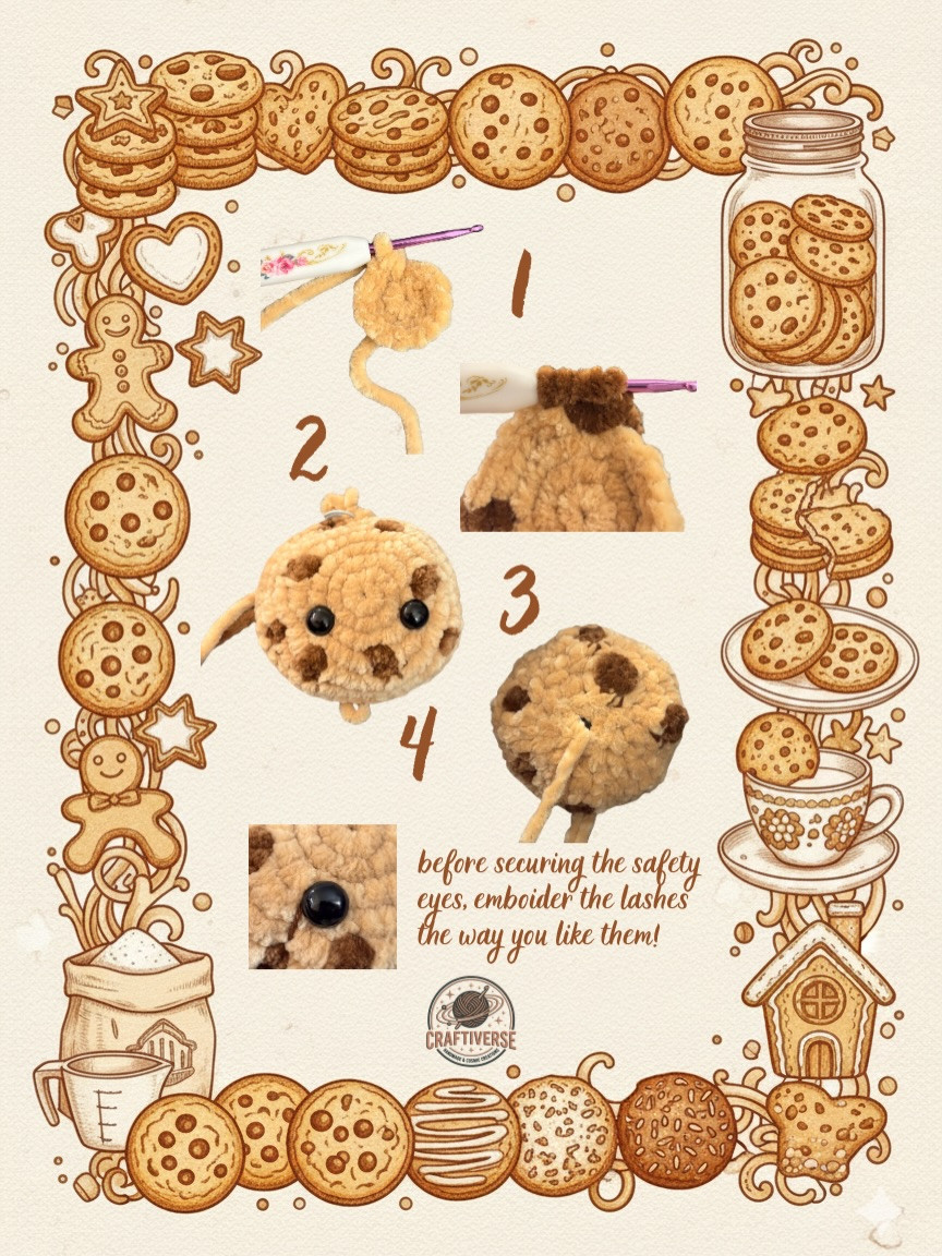 Crochet Chocolate Chip Cookie: Quick and Easy Free Pattern