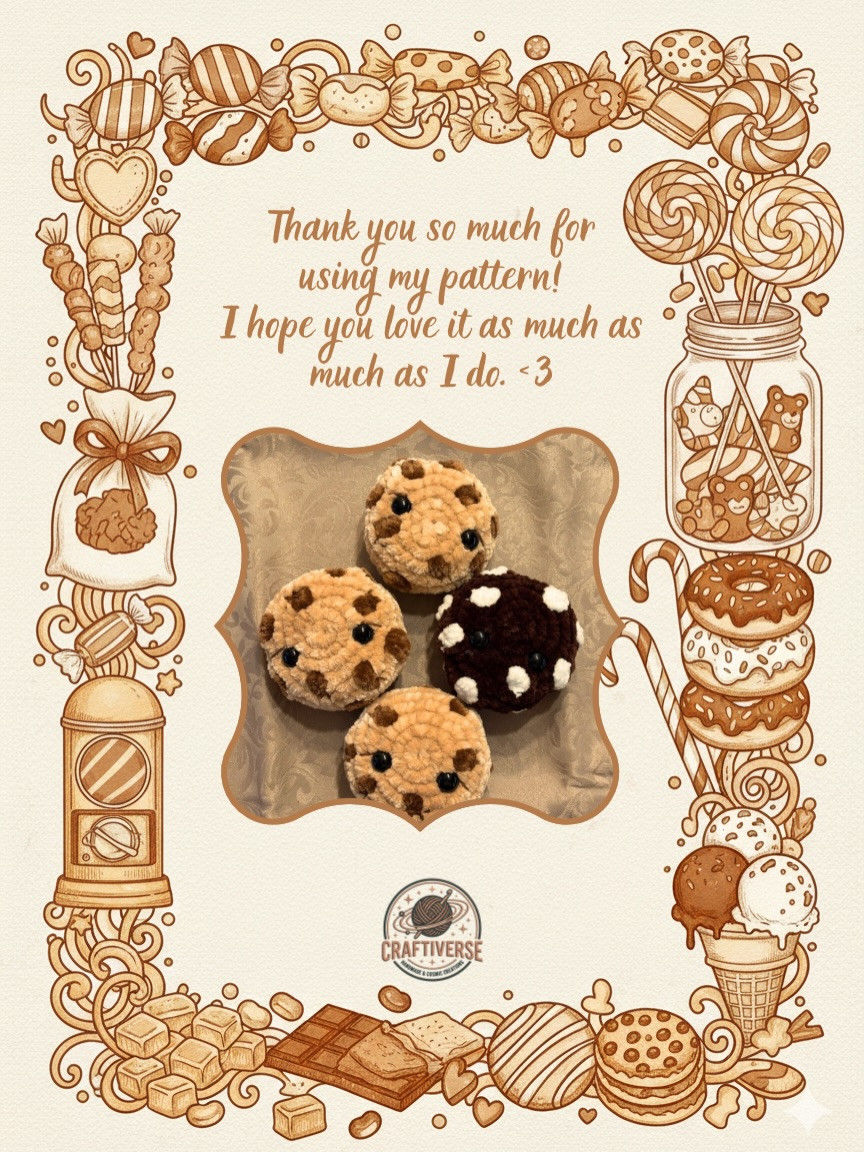 Crochet Chocolate Chip Cookie: Quick and Easy Free Pattern