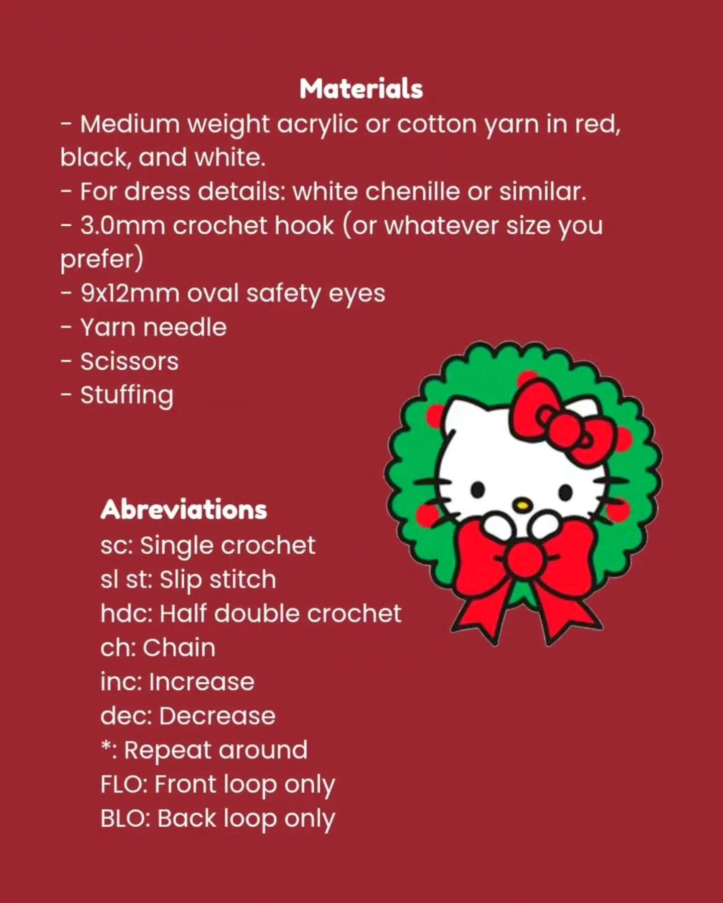 Crochet Christmas Kitty Amigurumi Free Pattern Tutorial