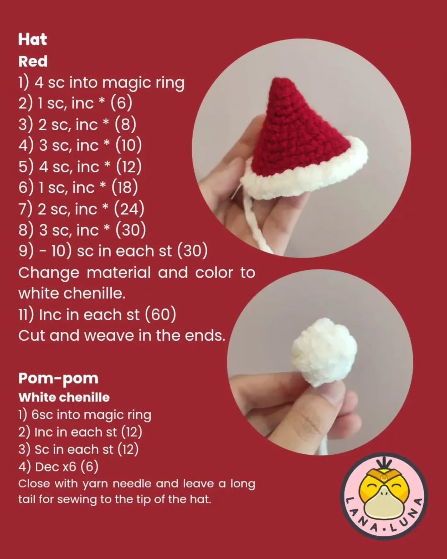 Crochet Christmas Kitty Amigurumi Free Pattern Tutorial