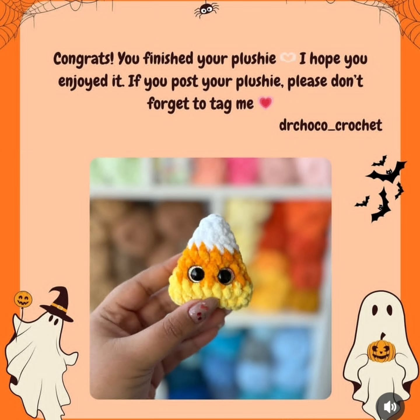 Crochet Cute Candy Corn for Halloween - No Sew Required