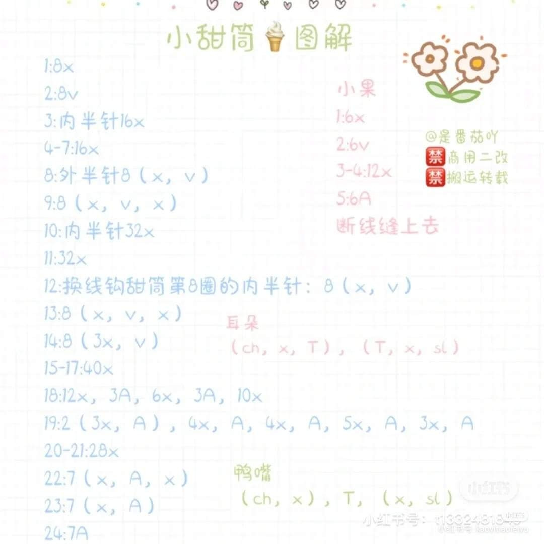 Crochet Cute Pig and Ice Cream Keychain Patterns