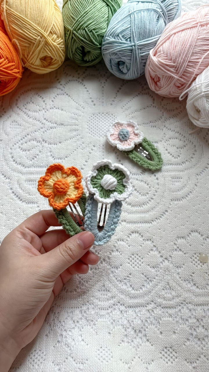 Crochet Flower Hair Clips: A Delightful DIY Accessory Pattern