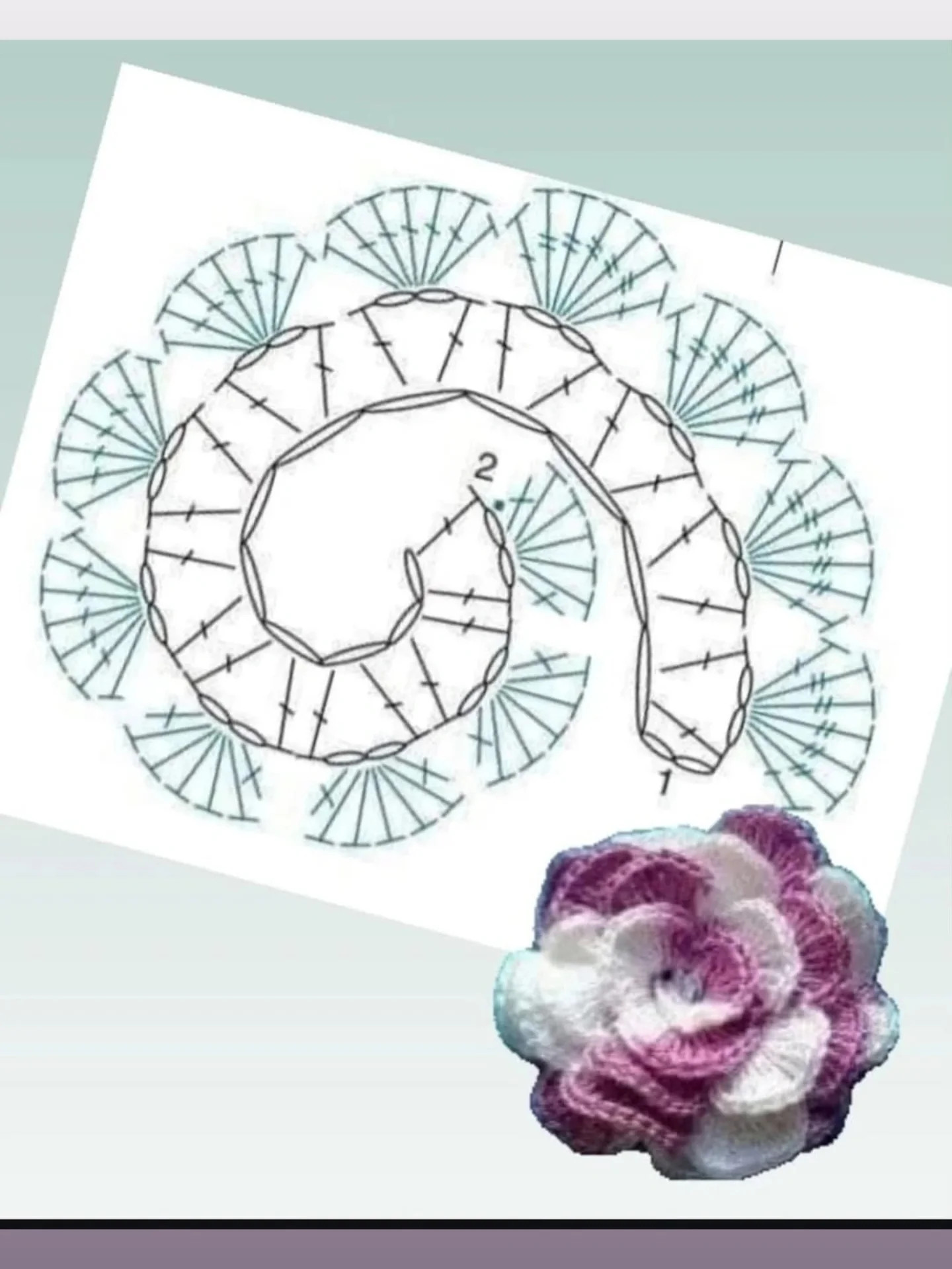 Crochet Flower Pattern with Leaves and Detailed Instructions