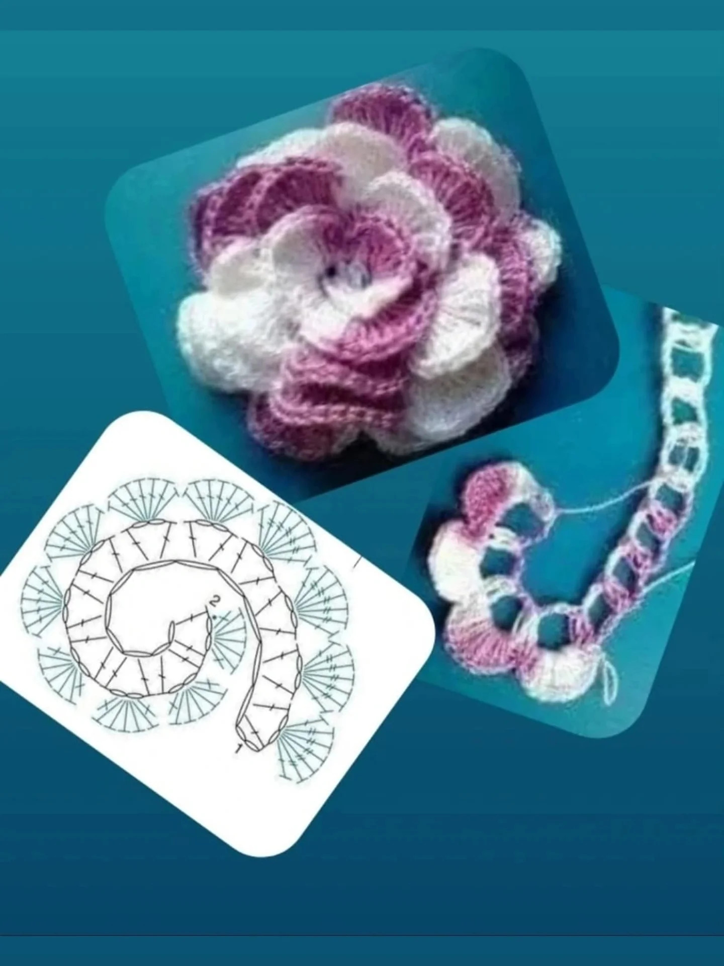 Crochet Flower Pattern with Leaves and Detailed Instructions