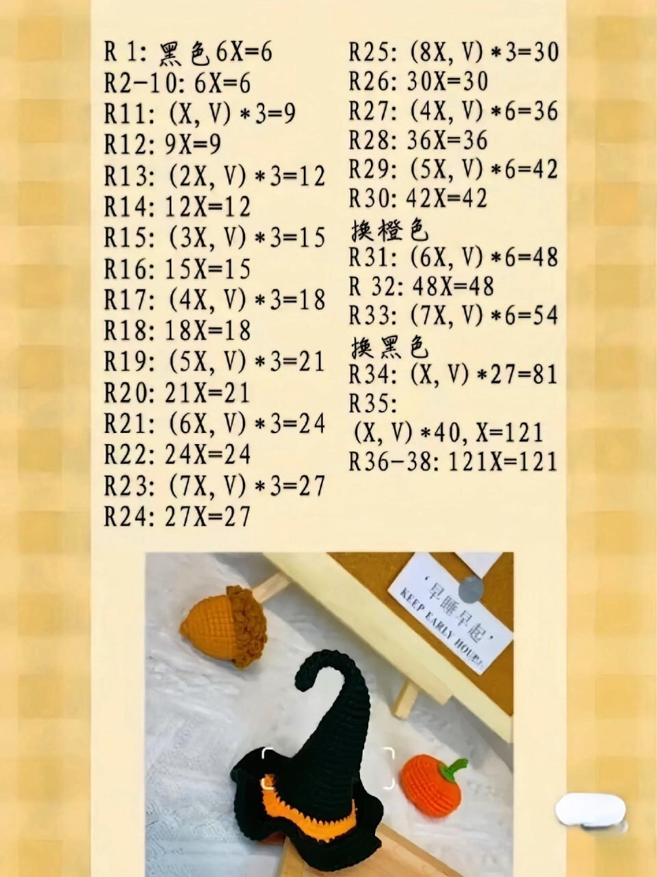 Crochet Halloween Decorations: Witch Hats and Pumpkins