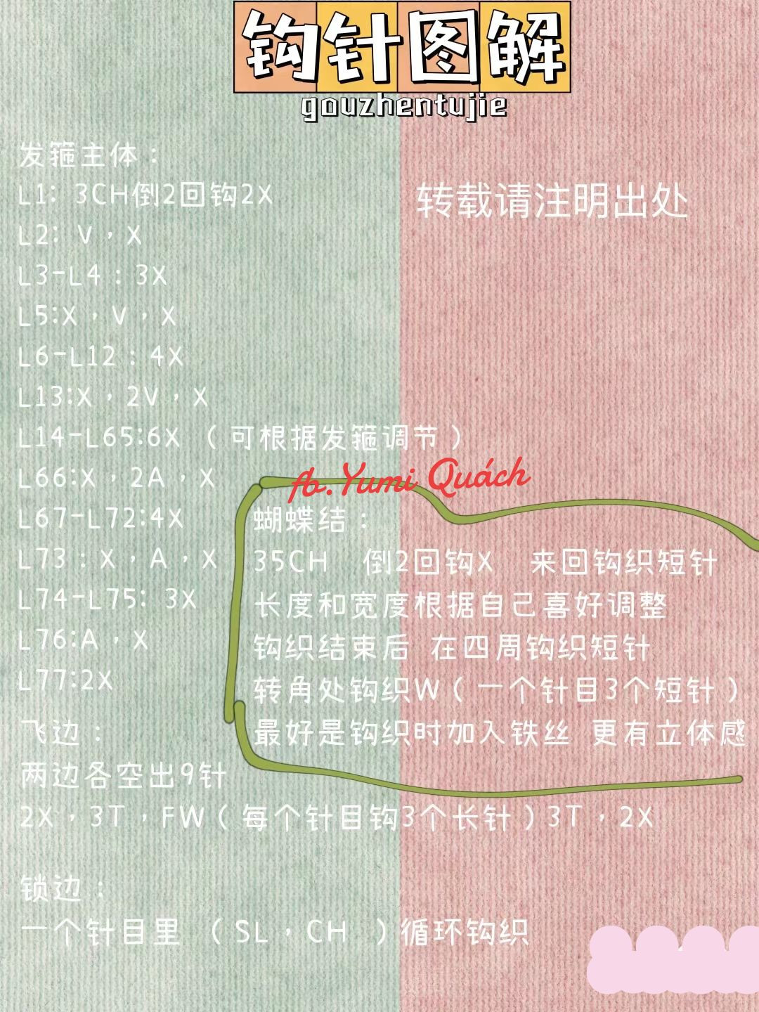 Crochet Headband with Red Bow and Pearl Details