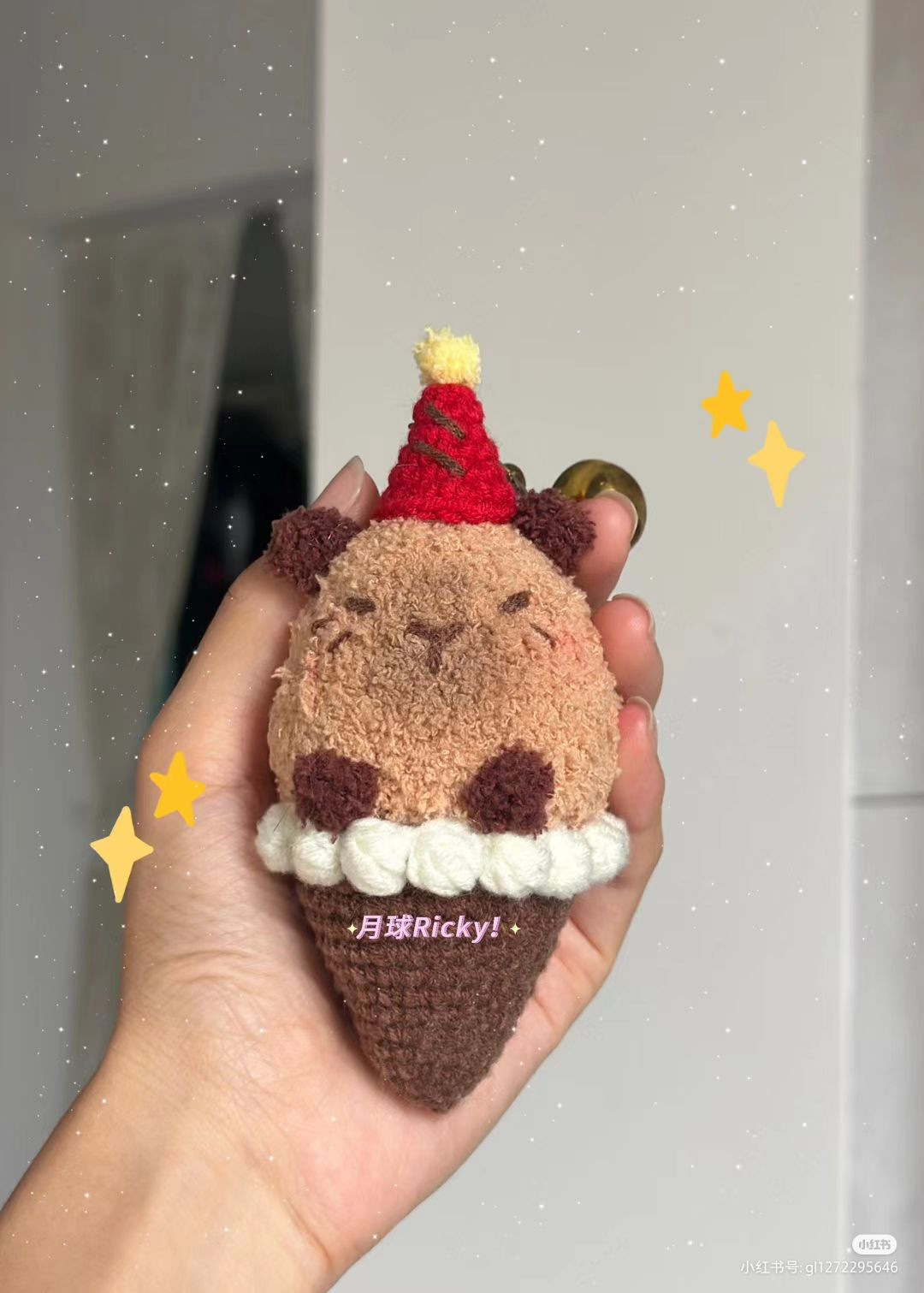 Crochet Ice Cream Bear with Santa Hat Pattern