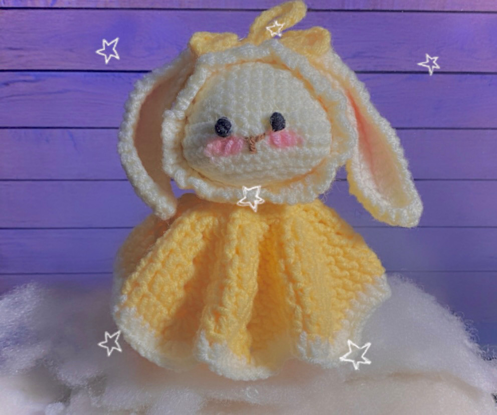 Crochet Lamb Keychain with Cute Yellow Outfit